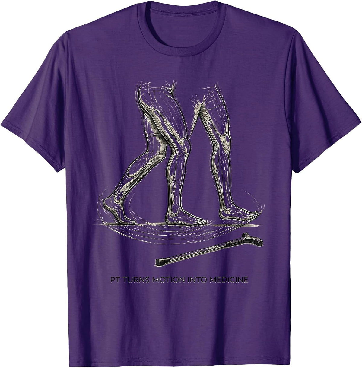 Men's PT Turns Motion Into Medicine Physical Therapy PT Humor T-Shirt - Purple