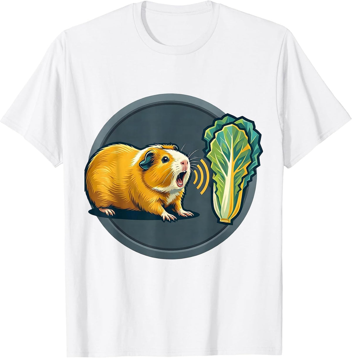 Guinea Pig Eating Leaf Funny Cavy Lover Humor T-Shirt - White