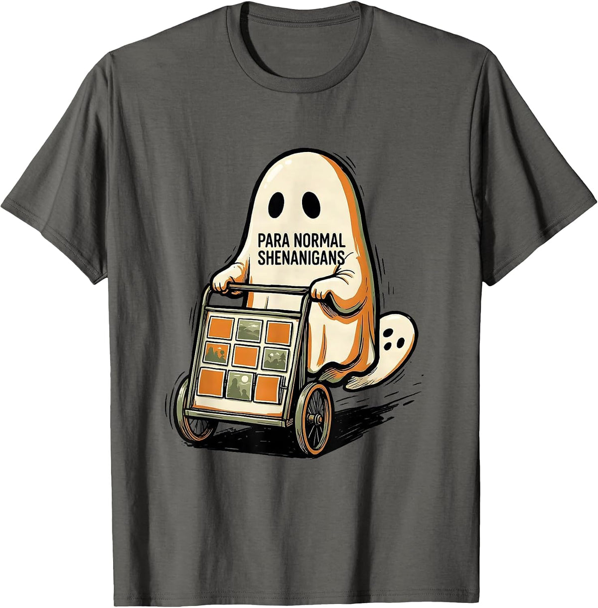 Para Normal Shenanigans Ghost Para Professional SPED Teacher T-Shirt - Asphalt Grey