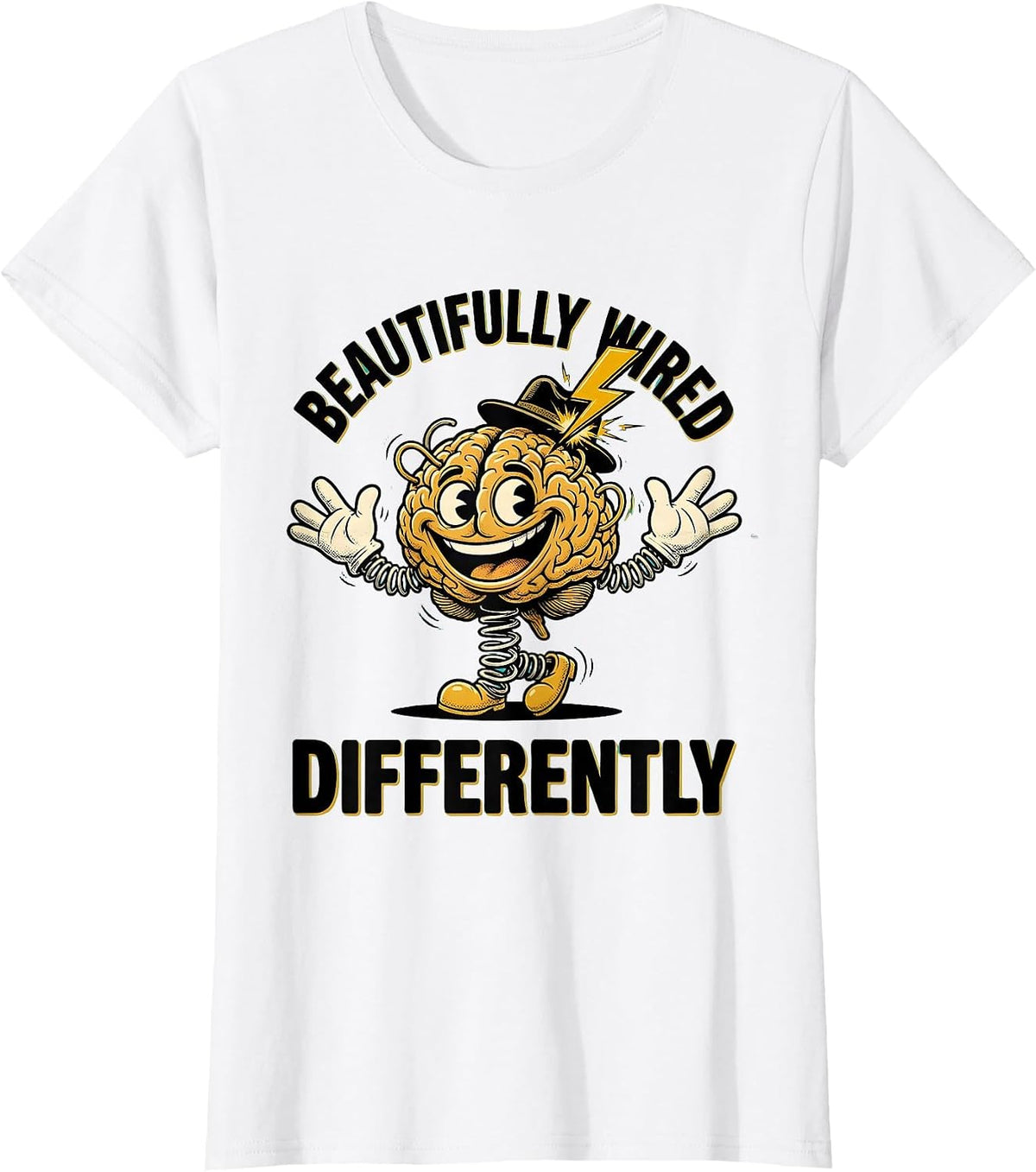 Beautifully Wired Differently Neurodiversity Design T-Shirt - White