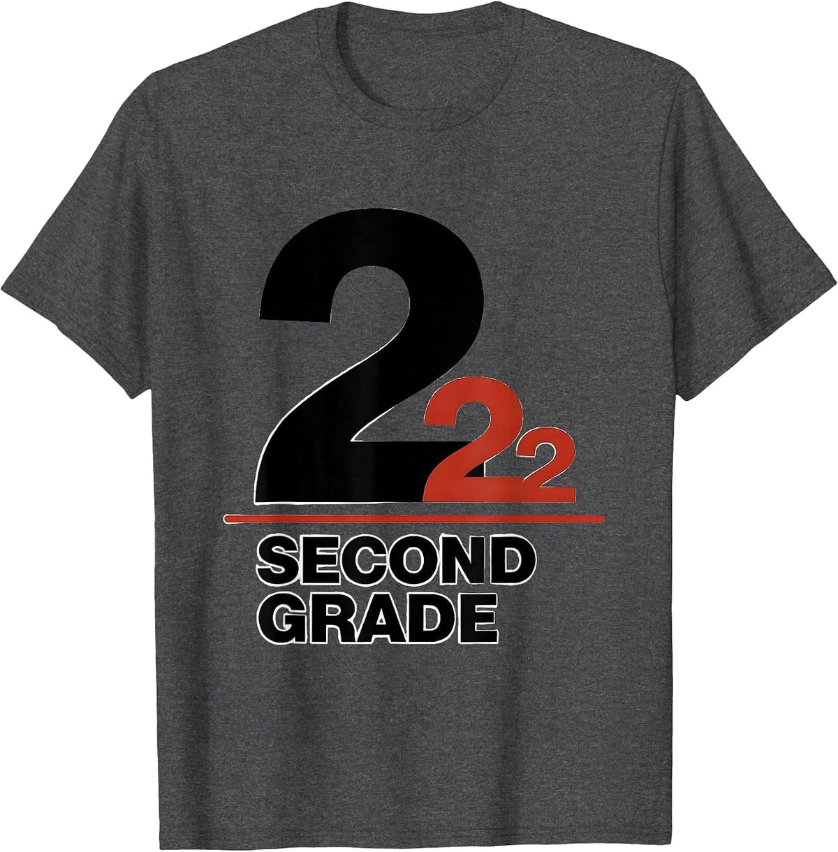 Second Grade 2nd Grade Typography Team Back To School T-Shirt - Dark Heather Grey