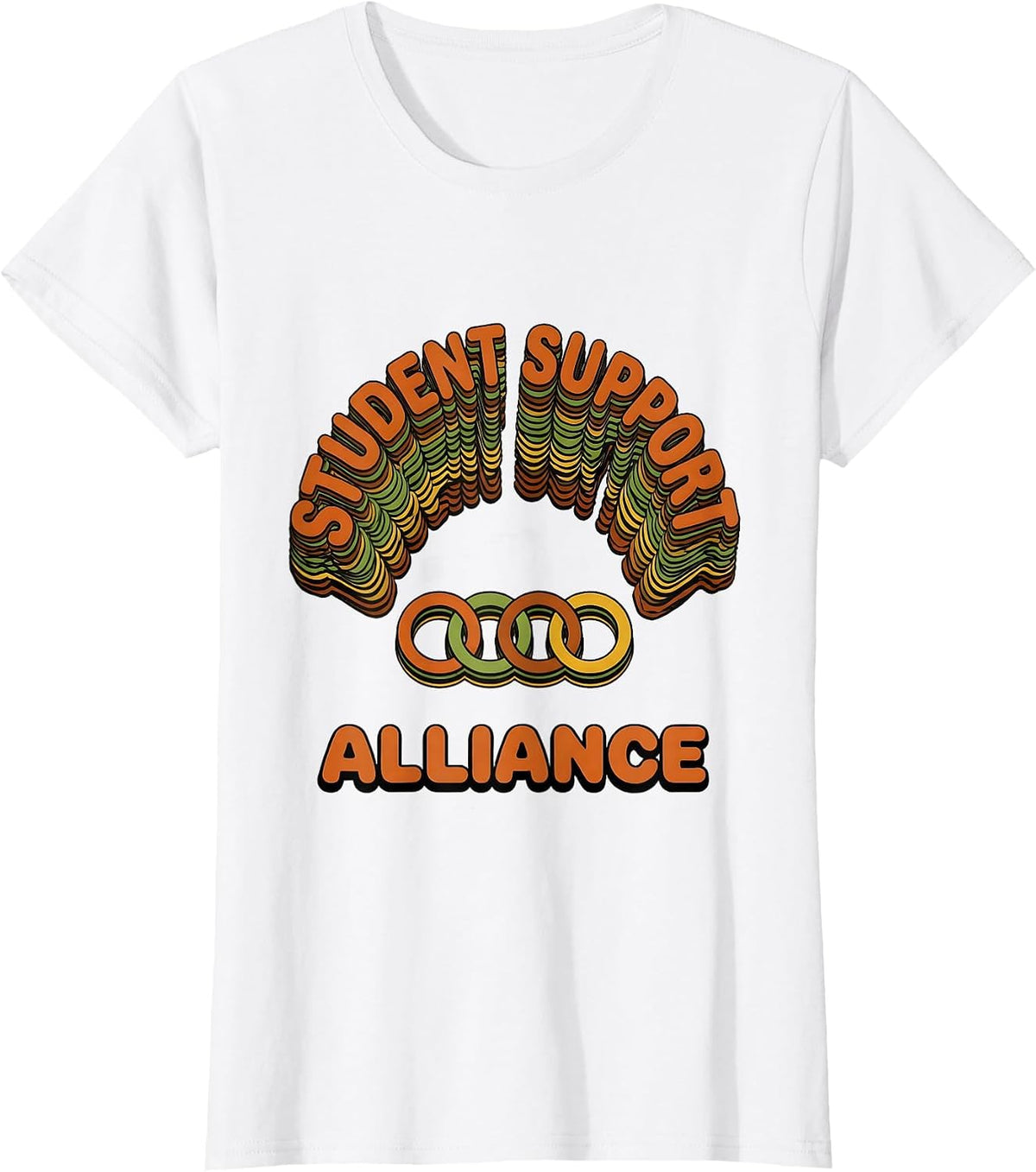 Student Support Alliance Groovy School Counselor Team T-Shirt - White