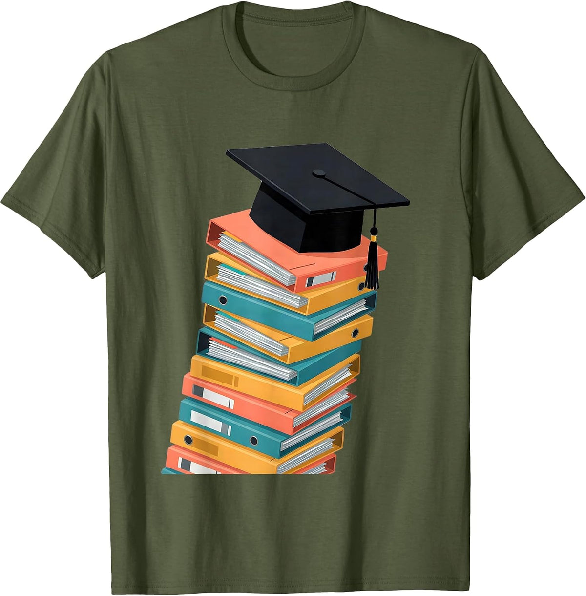 Men's Sped Teacher Graduation Cap IEP Stack Gift T-Shirt - Olive Green