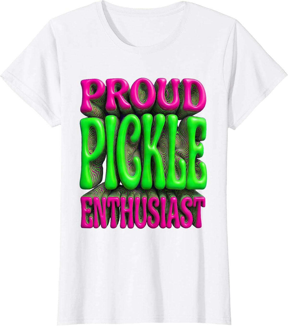 Women's Proud Pickle Enthusiast Funny Pickle Design T-Shirt - White