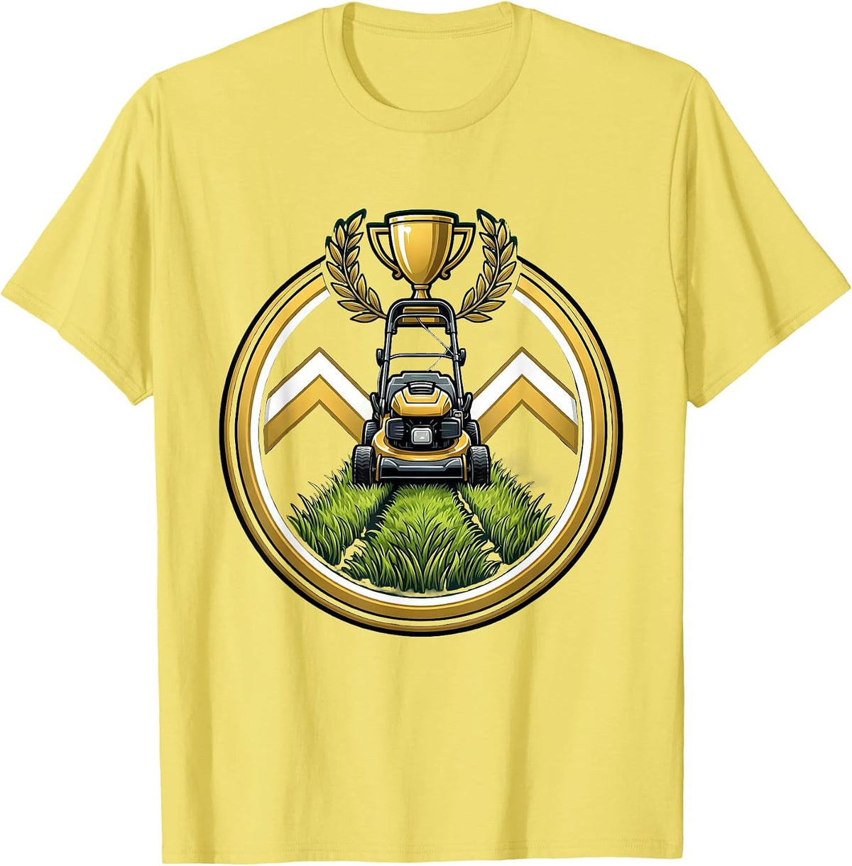 Men's Proud Bad Lawn Mowing Dad Graphic T-Shirt - Lemon Yellow