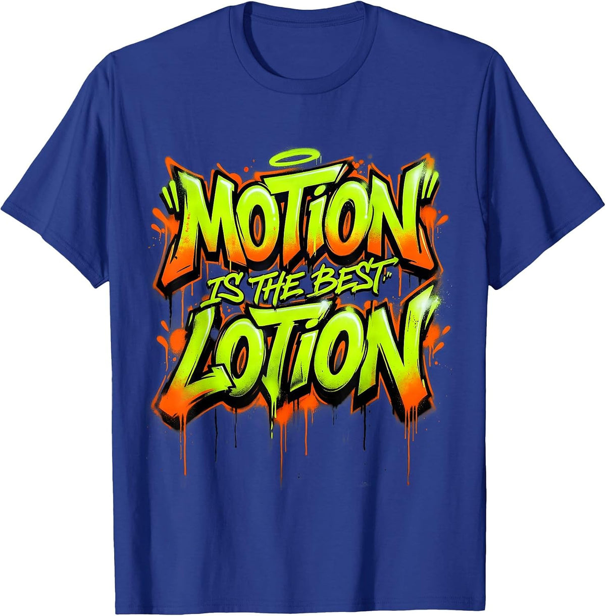 Men's Motion Is The Best Lotion Physical Therapy Design T-Shirt - Royal Blue
