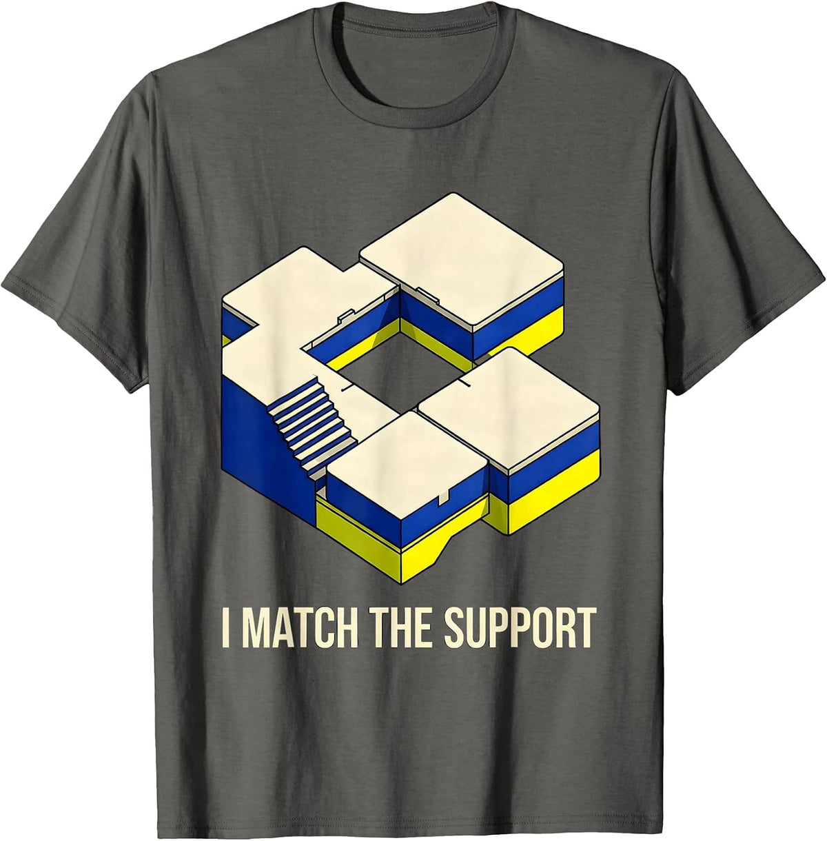 Men's I Match The Support Geometric Special Education Teacher SPED T-Shirt - Asphalt Grey