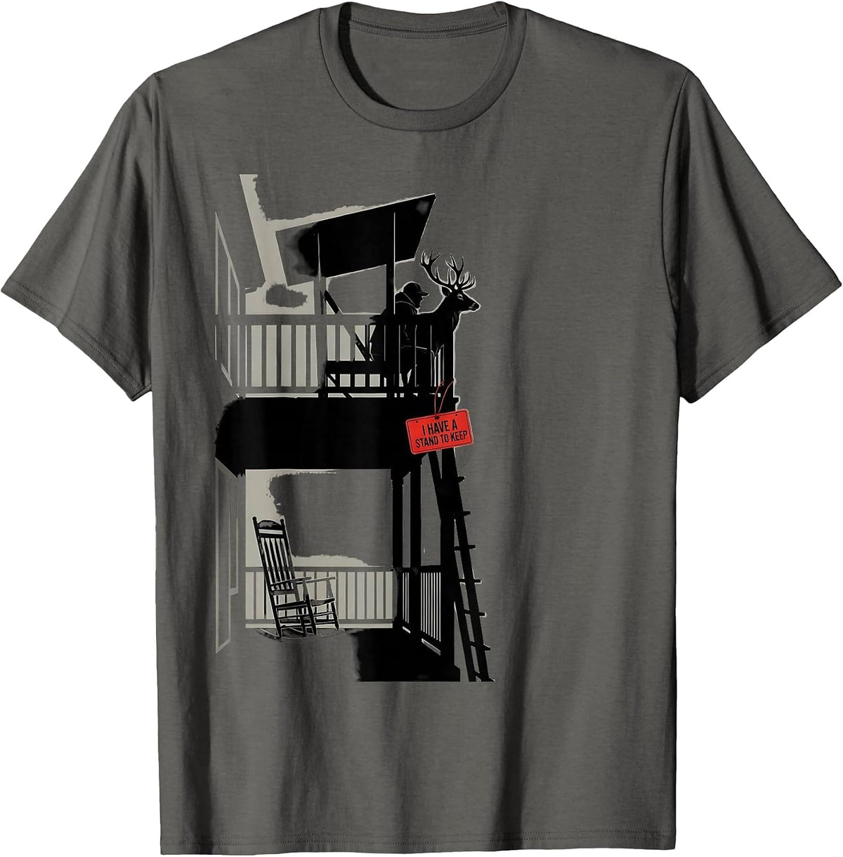 I Have A Stand To Keep Funny Deer Hunting Dad Humor T-Shirt - Asphalt Grey