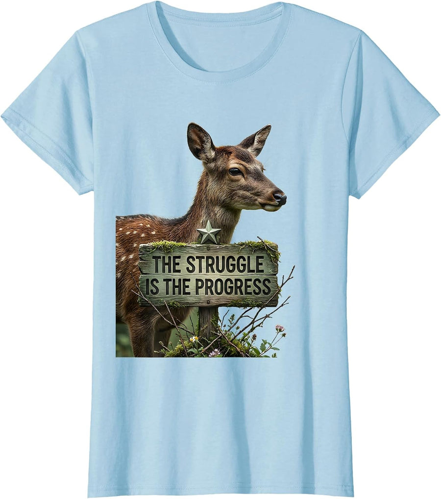 Women's The Struggle Is The Progress Special Ed Teacher T-Shirt - Baby Blue
