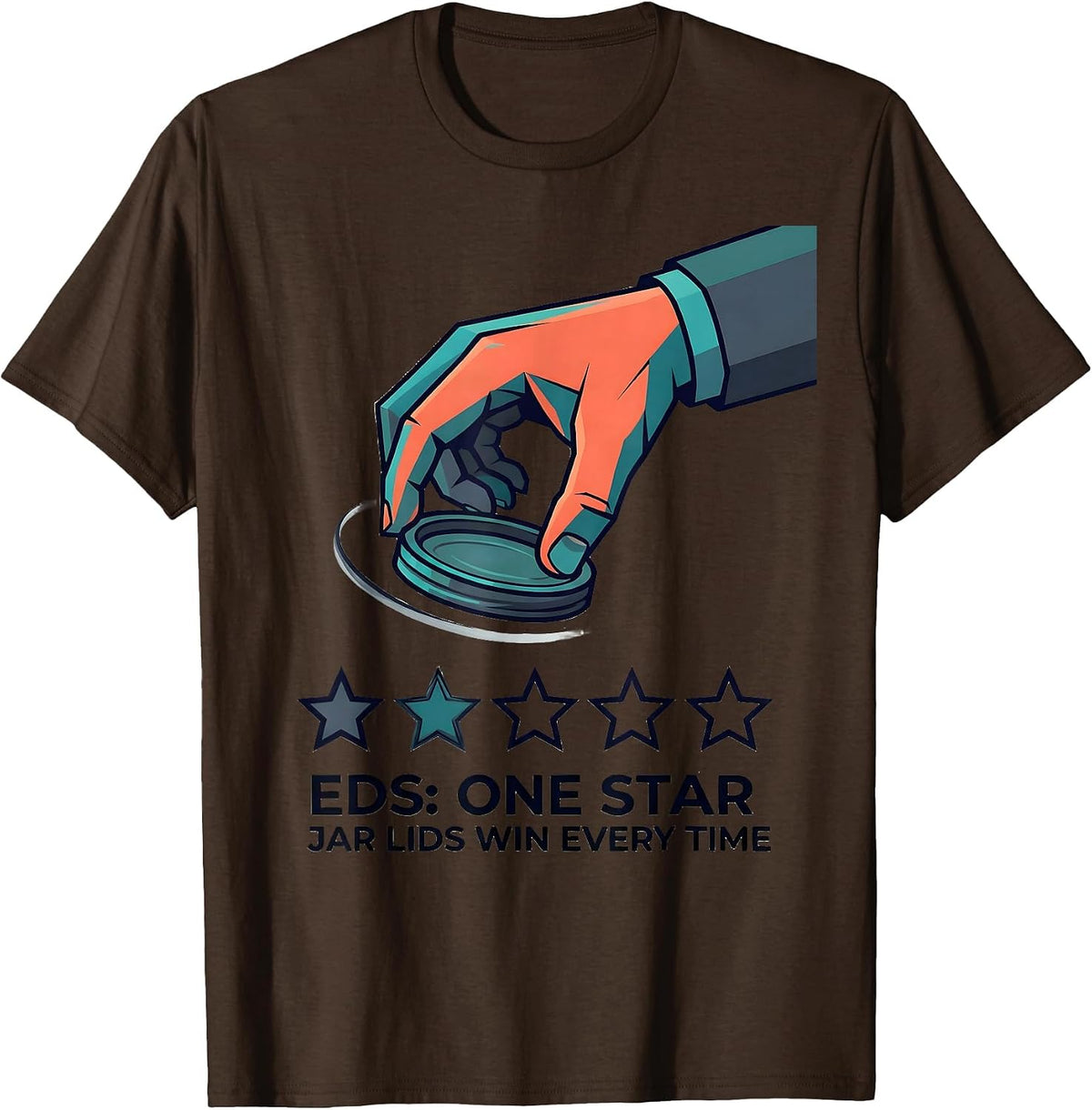 Men's EDS One Star Jar Lids Win Every Time Chronic Illness Warrior T-Shirt - Brown