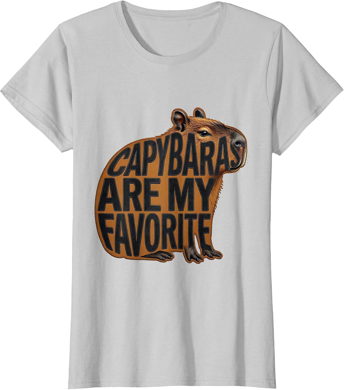 Capybaras Are My Favorite Funny Gamer Capybara Meme T-Shirt - Silver Grey