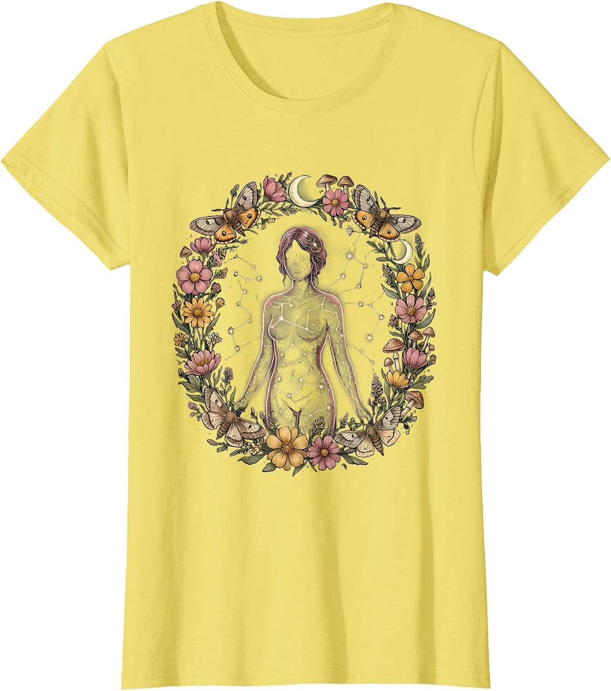 Autism Awareness Constellation Silhouette Design T-Shirt - Lemon Yellow