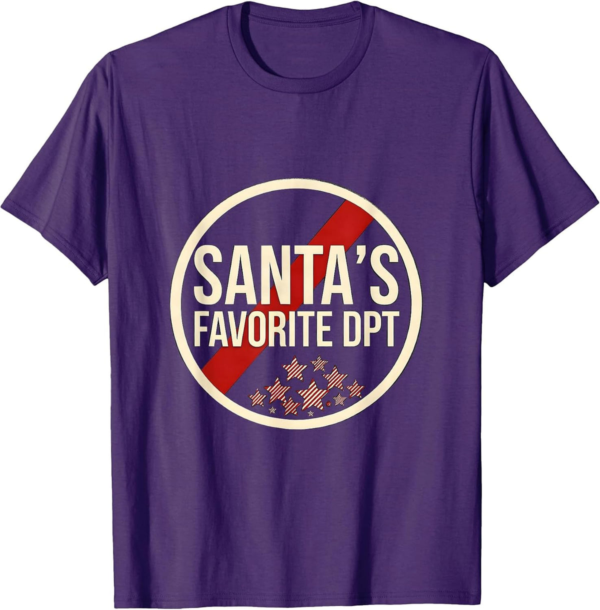 Santa's Favorite DPT Funny Physical Therapist Christmas T-Shirt - Purple