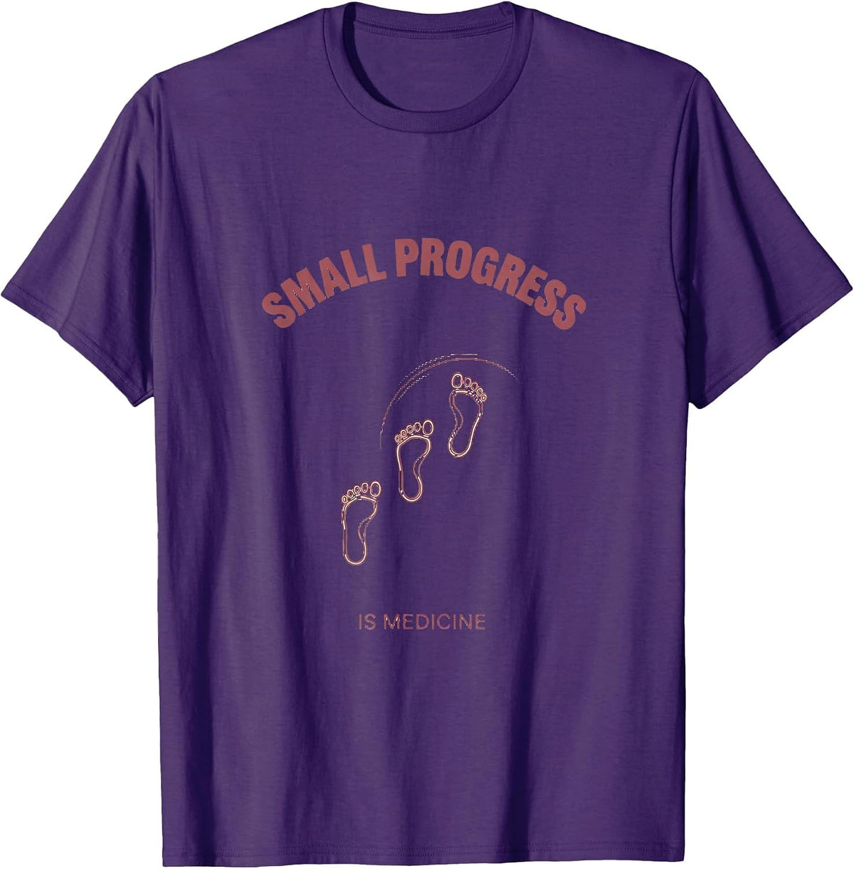 Small Progress Is Medicine Boho Minimalist Physical Therapy T-Shirt - Purple