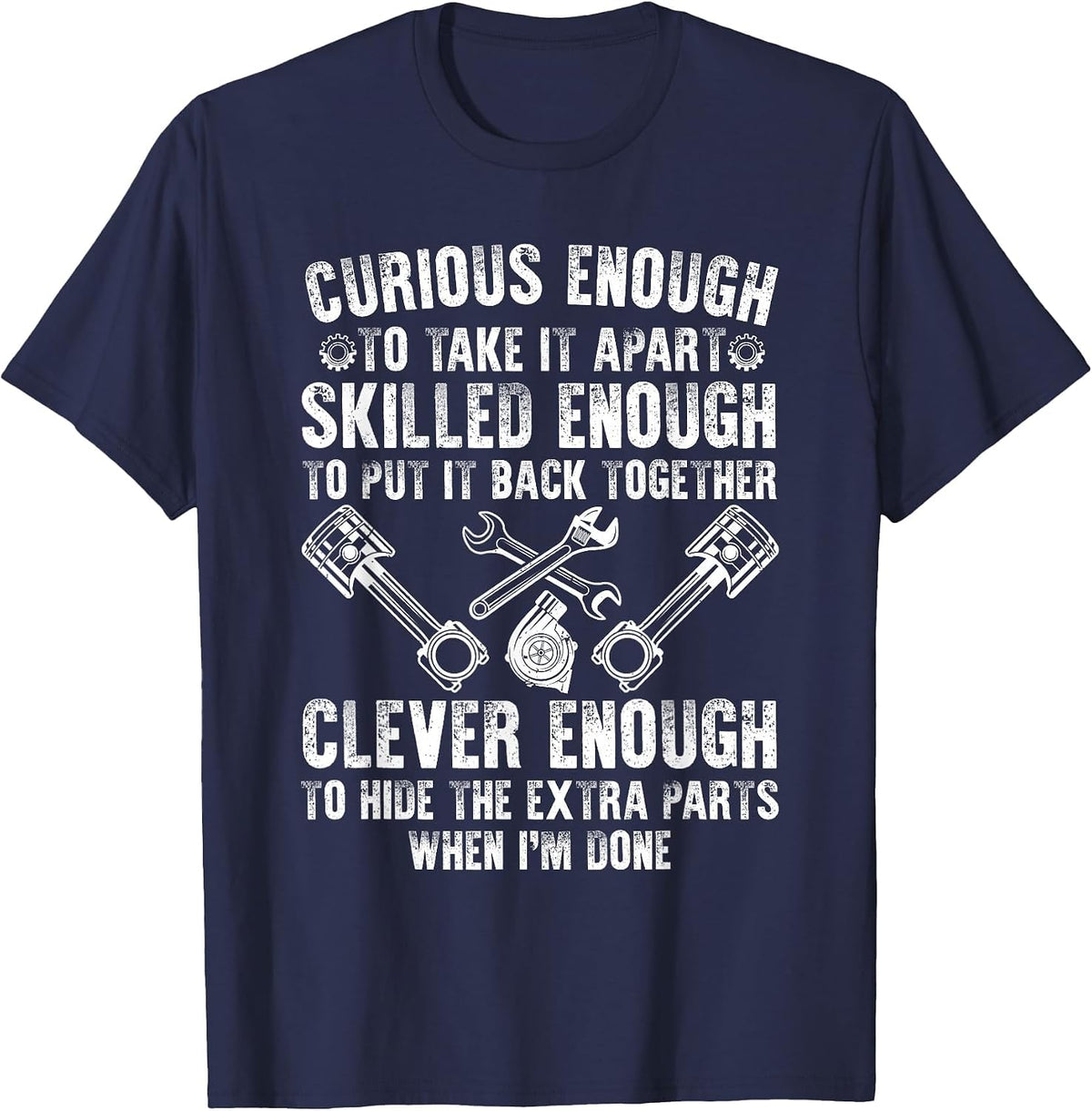 Cute Mechanic for Men Boys Motorcycle Auto Mechanic Garage T-Shirt - Navy Blue