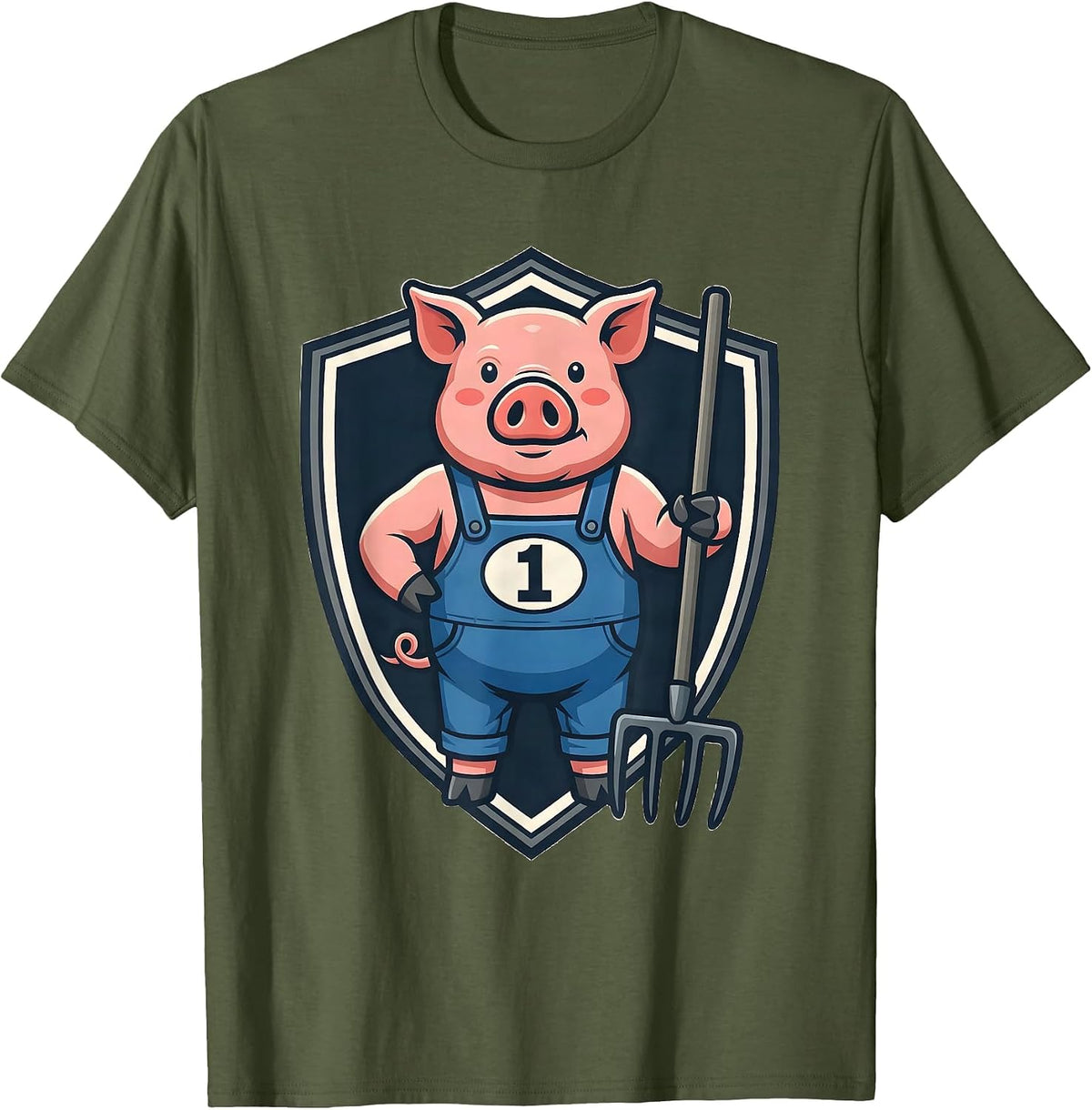 1 Funny Pig Lover Halloween Costume Novelty Humor T-Shirt - Olive Green