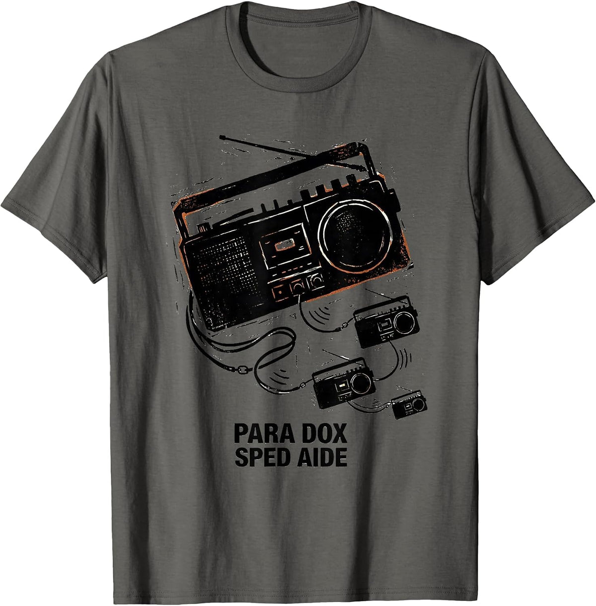 Men's Para Dox SPED Aide Funny Paraprofessional Teacher Aide Humor T-Shirt - Asphalt Grey