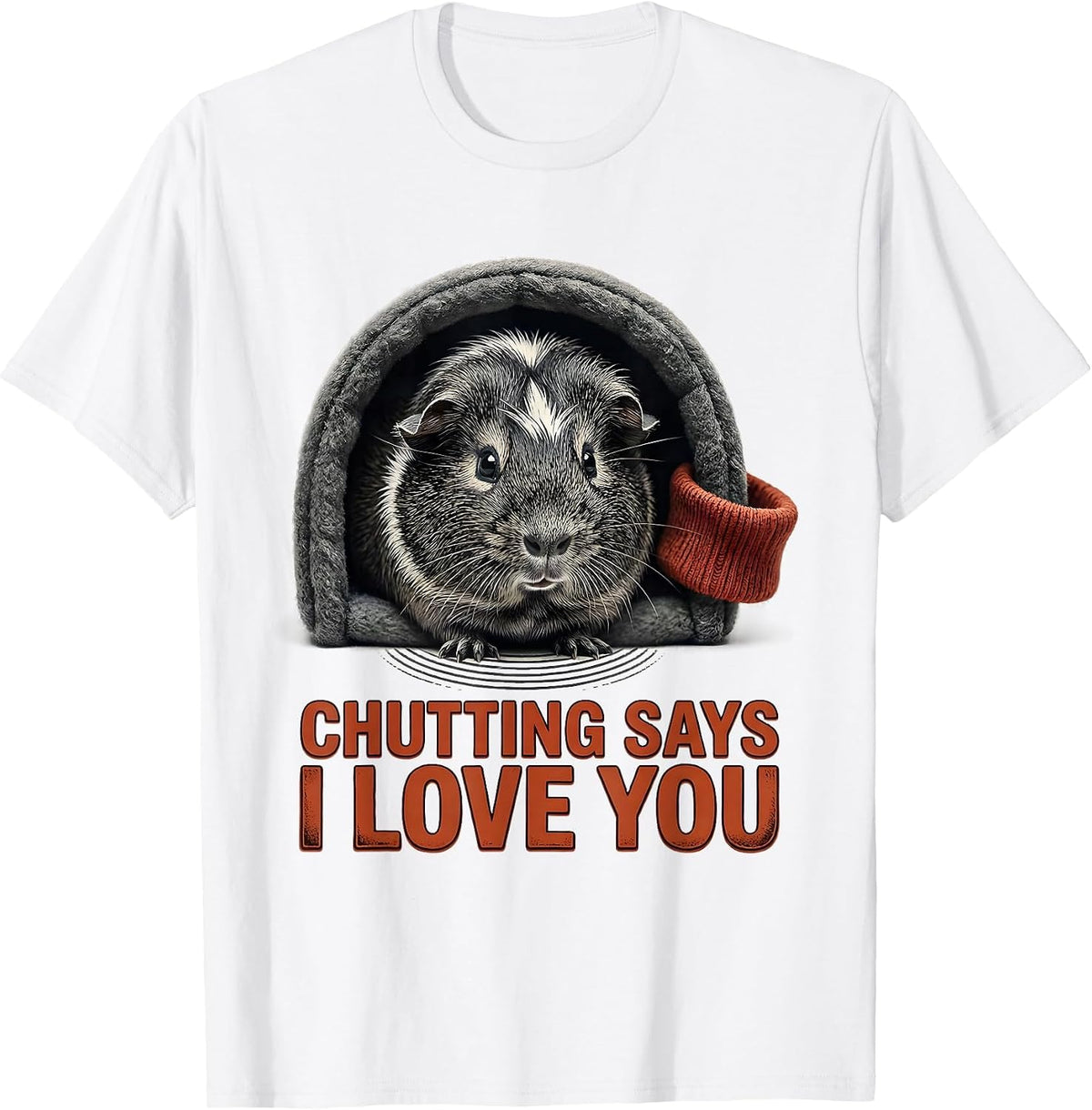 Men's Chutting Says I Love You Funny Guinea Pig Lover Gift T-Shirt - White