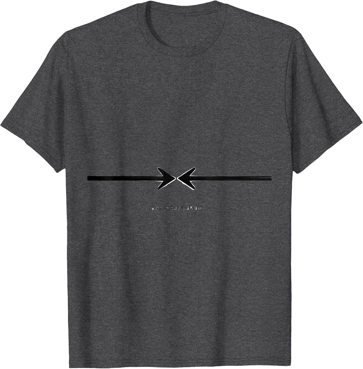 Men's I Stay In Equilibrium Minimalist Science Humor Chemistry T-Shirt - Dark Heather Grey