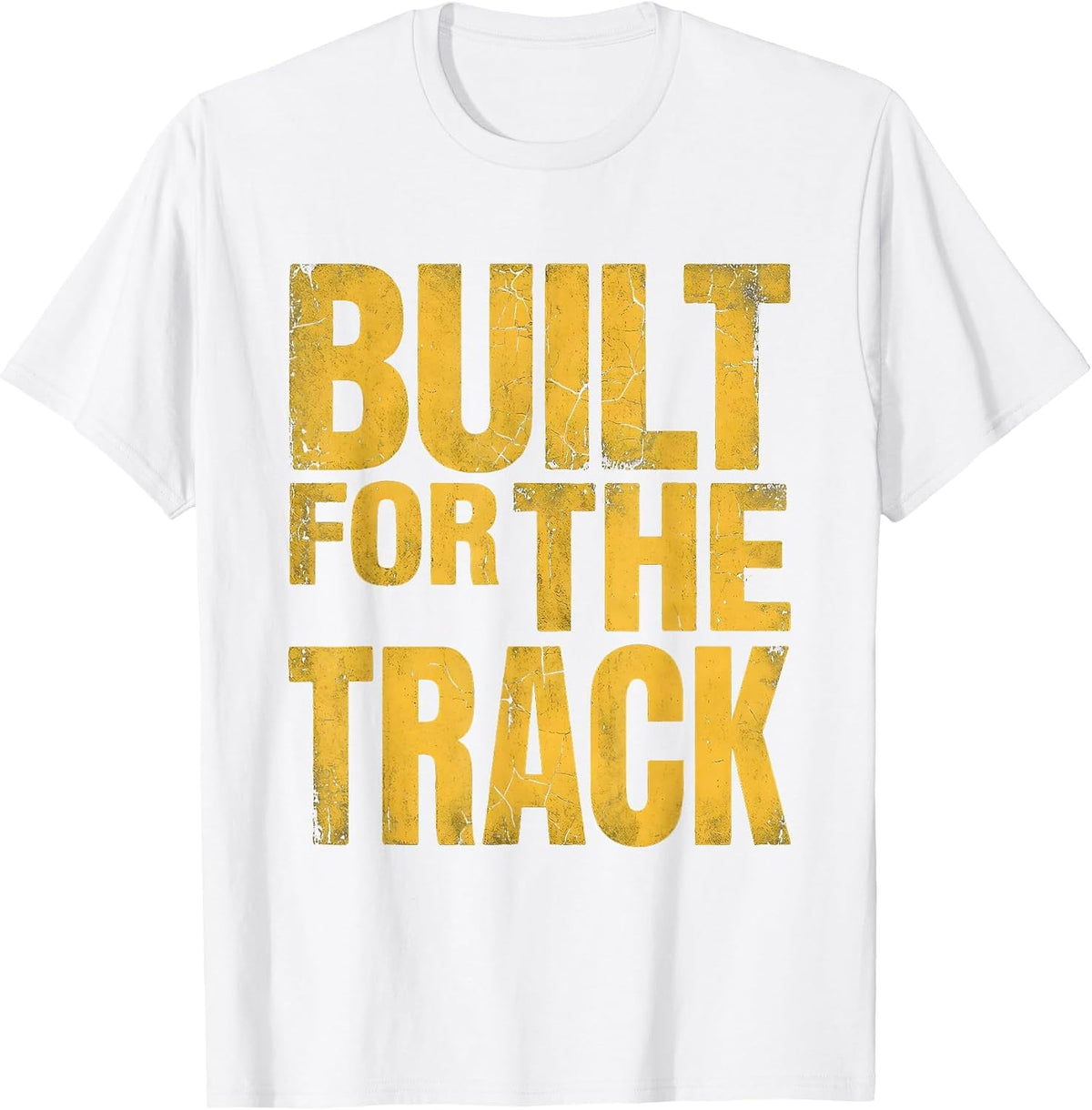 Men's Built for the Track Racing Graphic Design T-Shirt - White