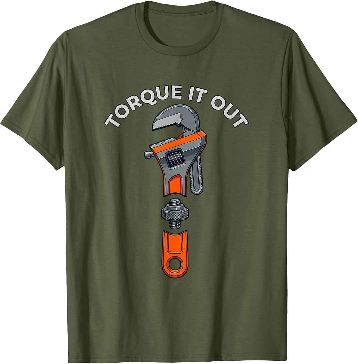 Torque It Out Mechanic Garage Design T-Shirt - Olive Green