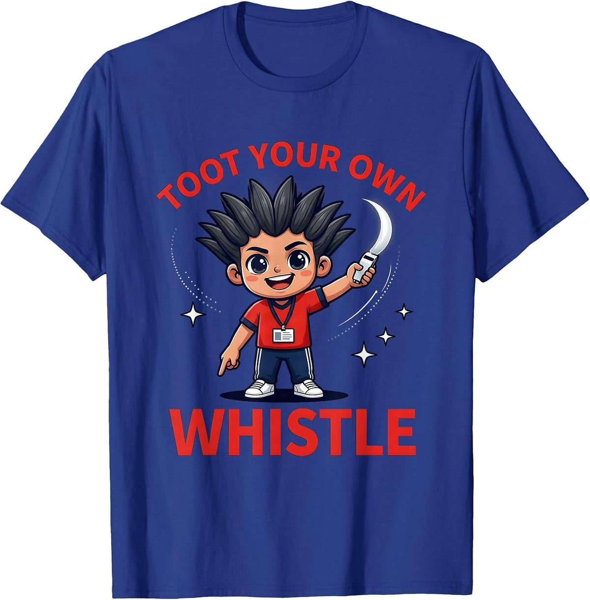 Men's Toot Your Own Whistle Funny PE Teacher Appreciation T-Shirt - Royal Blue