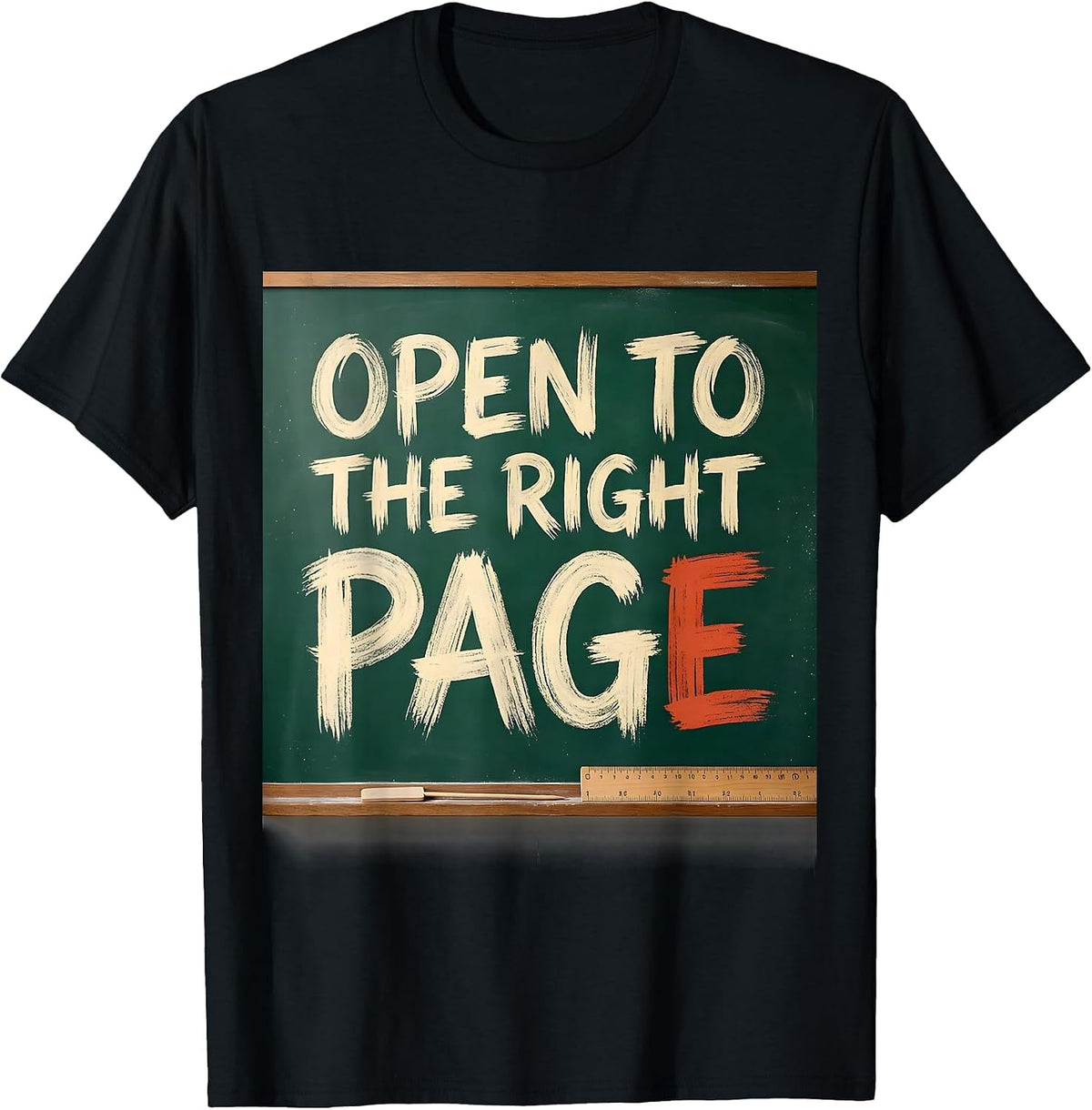 Men's Open To The Right Page Funny Teacher Humor Appreciation T-Shirt - Black