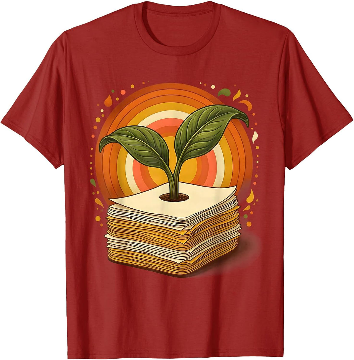 Men's Special Education Teacher Seedling Growth Graphic T-Shirt - Cranberry Red