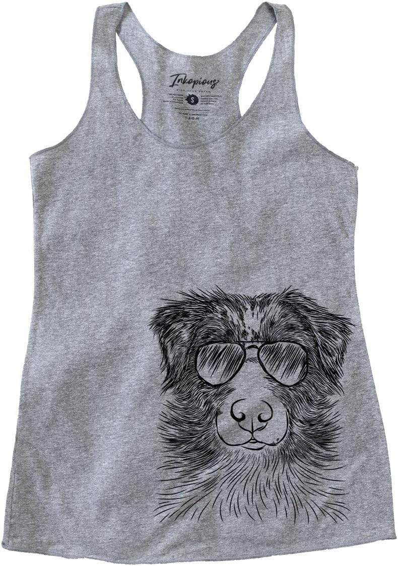 Aviator Gram the Australian Shepherd Triblend T-Shirt - Grey Racerback