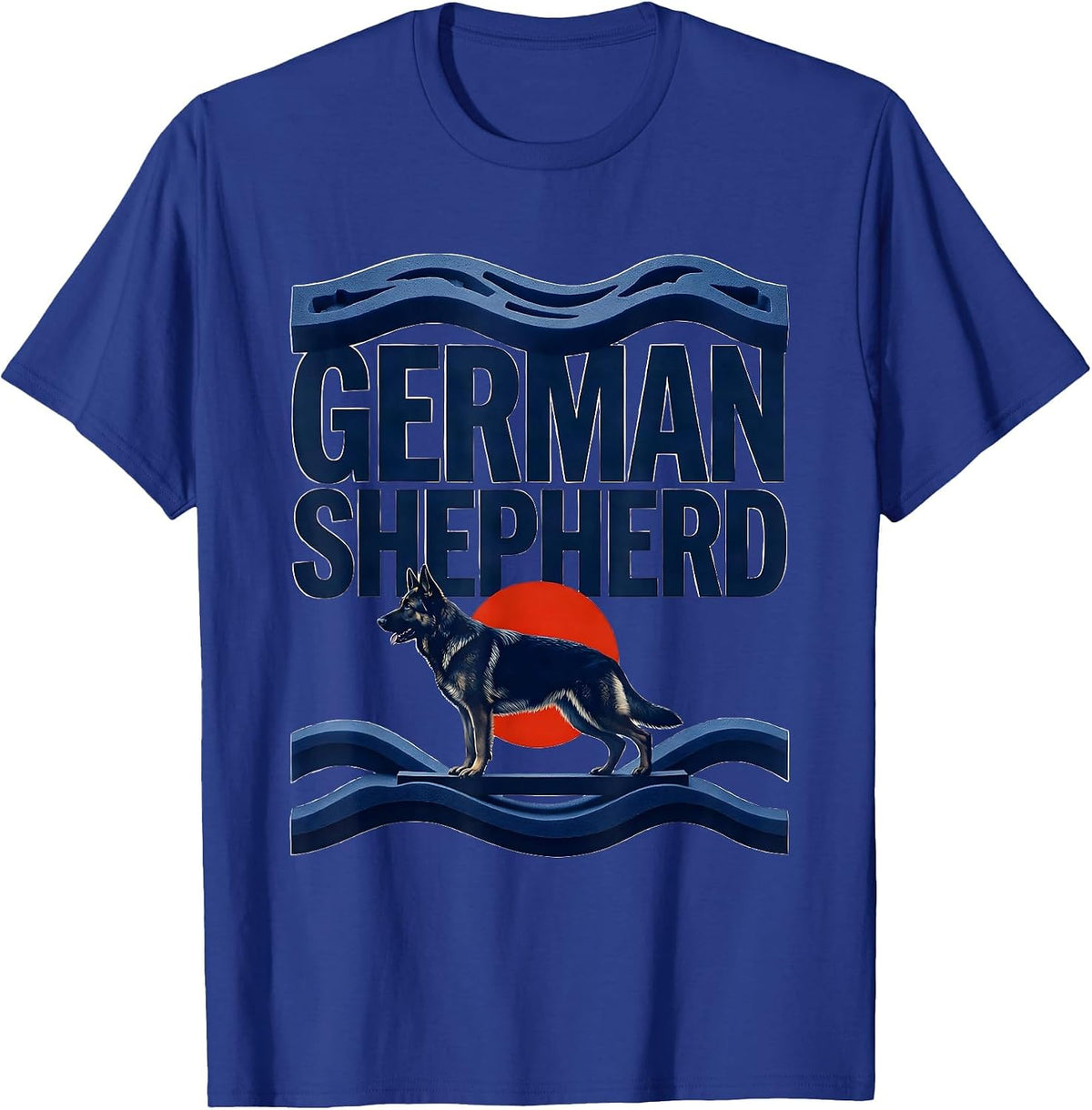 German Shepherd Funny Surf Dog Breed Owner Gift T-Shirt - Royal Blue