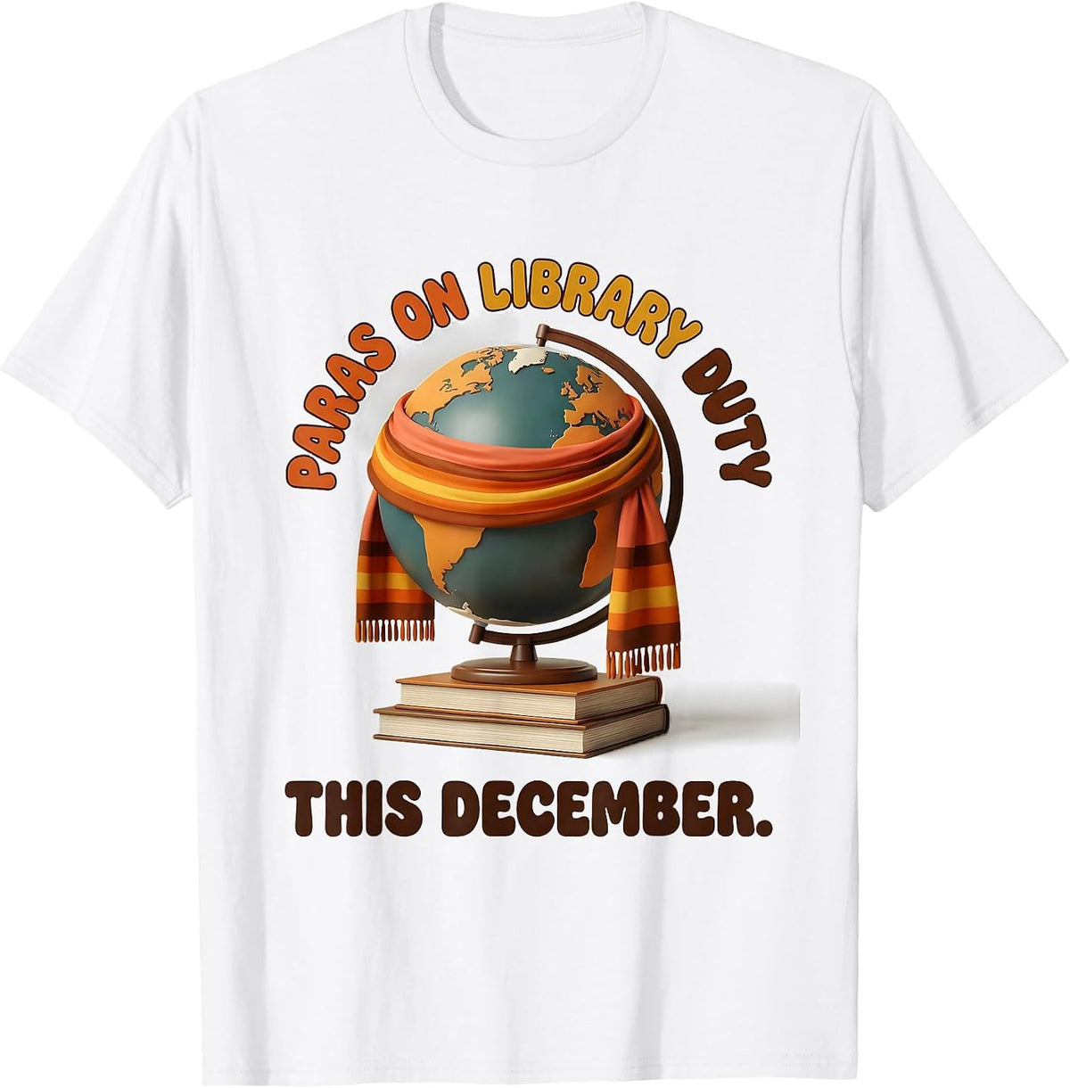 Paras On Library Duty This December Retro Teacher Christmas T-Shirt - White