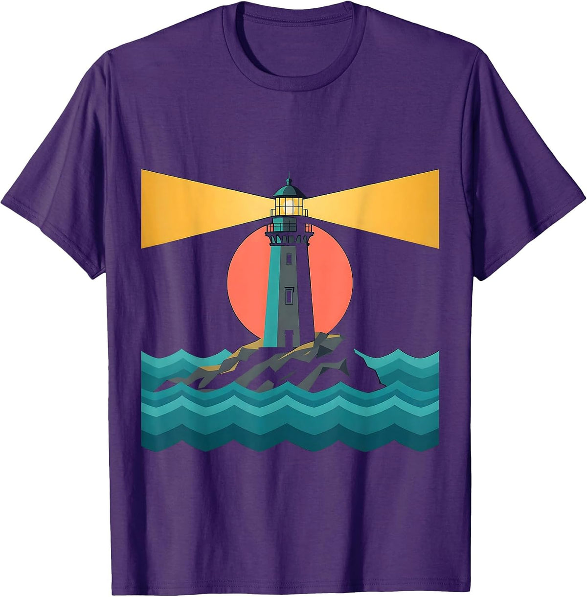 Lighthouse Beam Over Water Special Ed Teacher T-Shirt - Purple