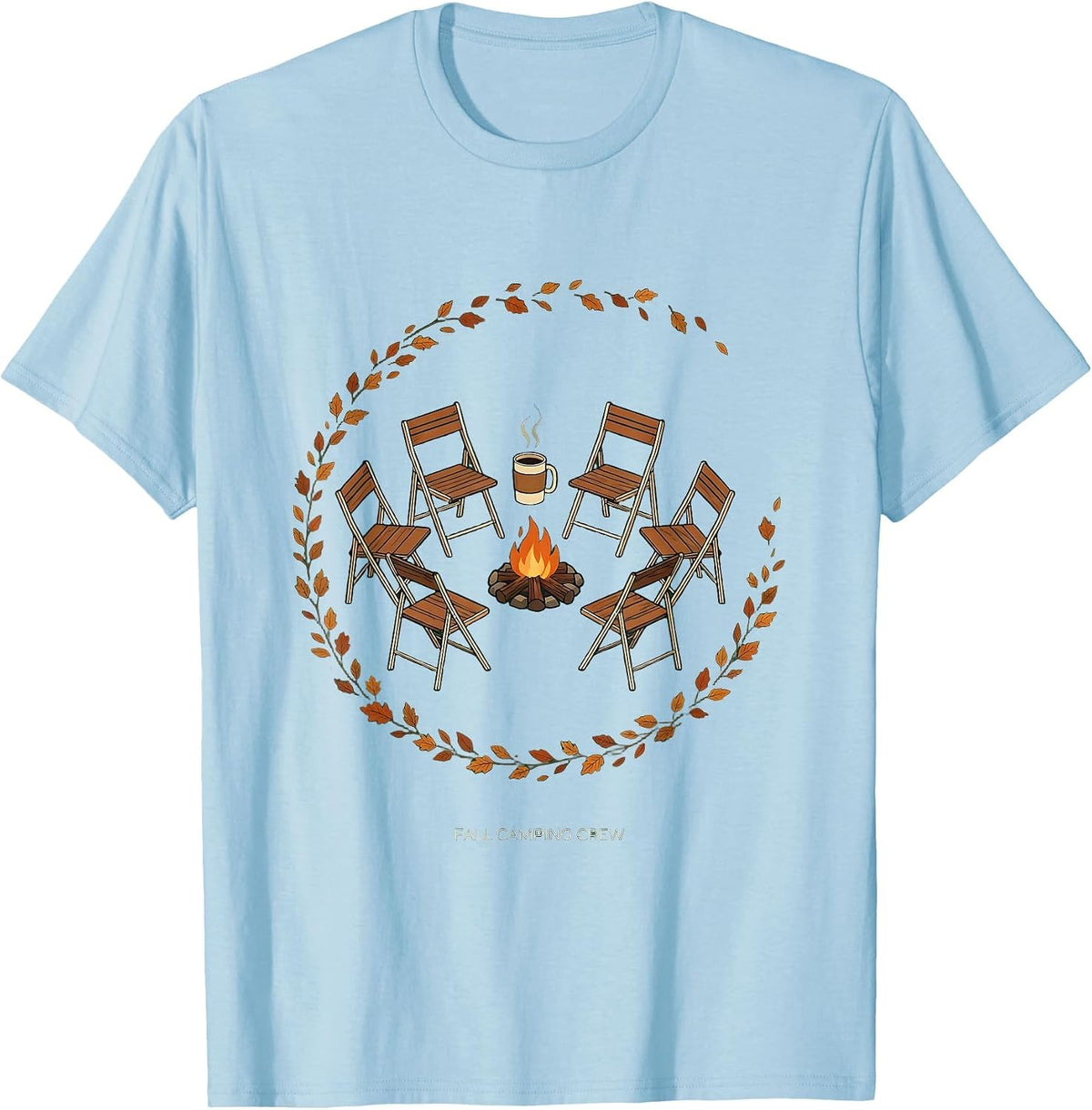 Men's Fall Camping Crew Family Matching Camp Group Squad 2026 T-Shirt - Baby Blue