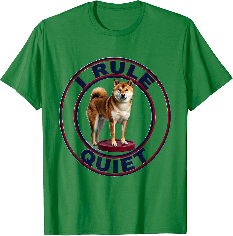 Men's I Rule Quiet Funny Shiba Inu Doge Meme Dog Lover Gift T-Shirt - Kelly Green
