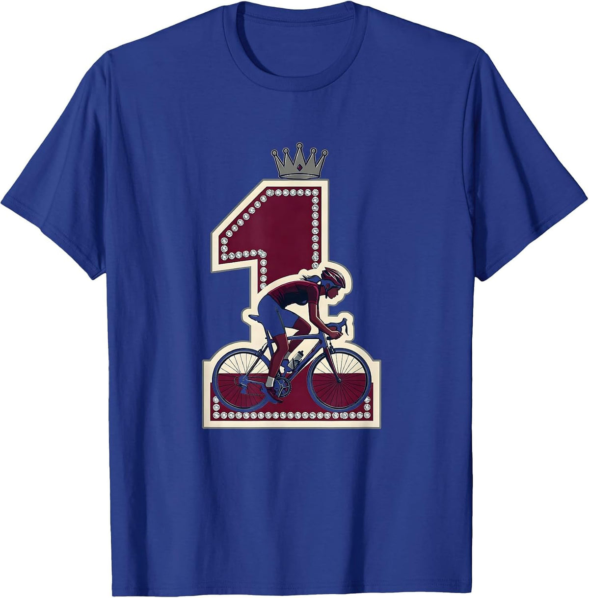 Do It Lady Racing Cyclist Graphic Tee T-Shirt - Royal Blue
