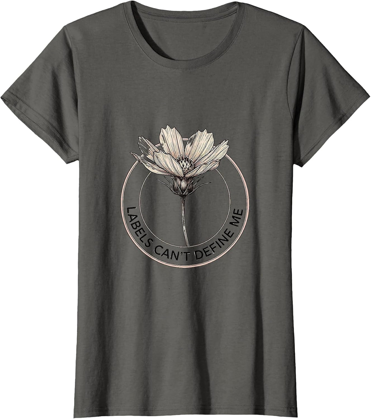 Women's Labels Can't Define Me Dyslexia Awareness Design T-Shirt - Asphalt Grey