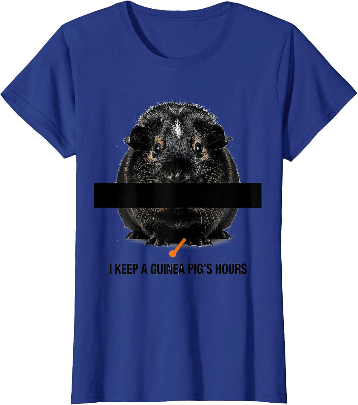 Women's I Keep A Guinea Pig's Hours Funny Cavy Lover Pet Owner T-Shirt - Royal Blue