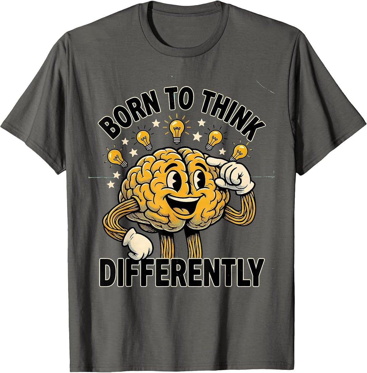 Men's Born to Think Differently Autism Awareness Design T-Shirt - Asphalt Grey