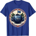 Red White and Blueberries Patriotic Berry Design T-Shirt - Royal Blue