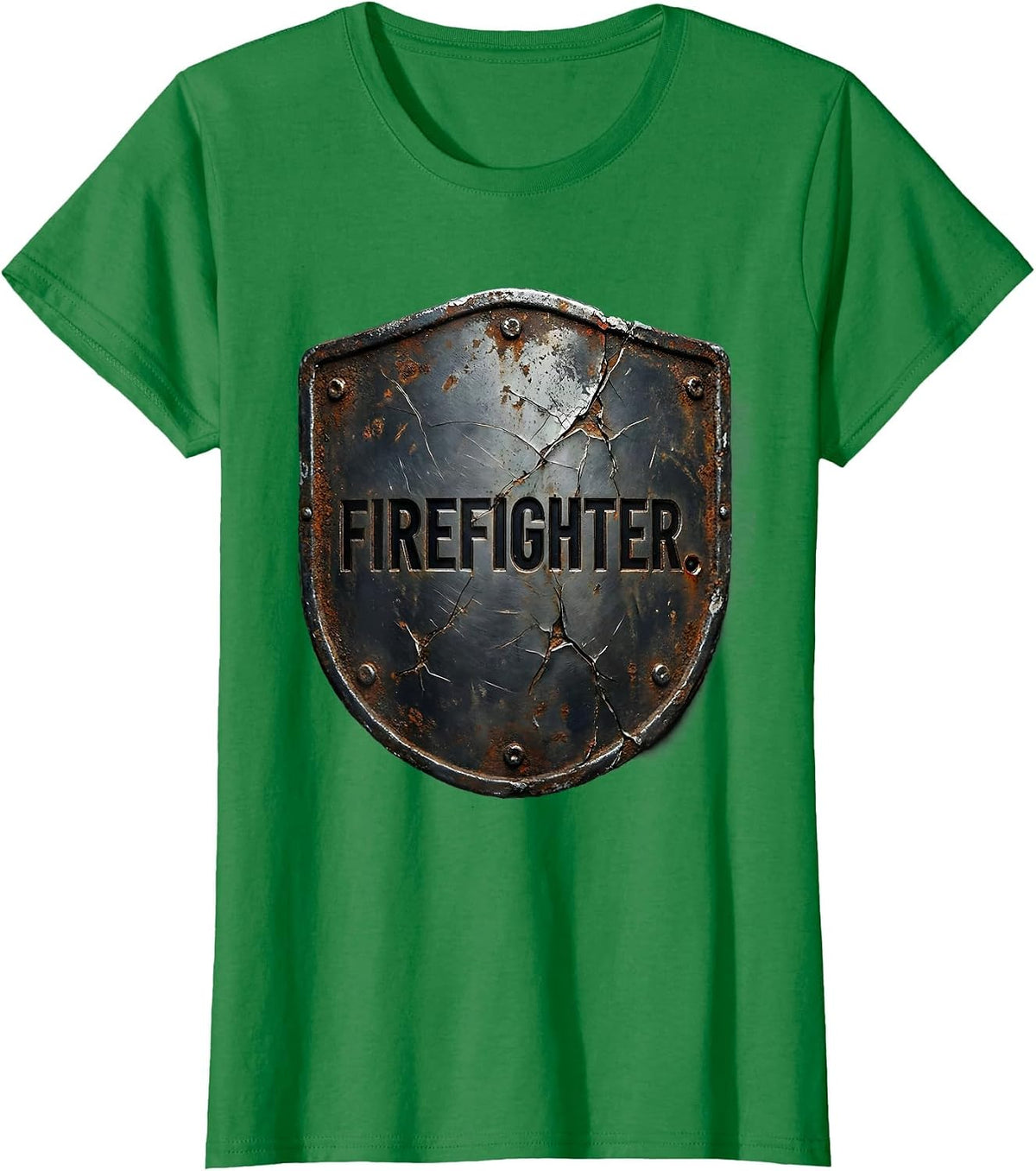 Firefighter Distressed Novelty Statement Humor T-Shirt - Kelly Green