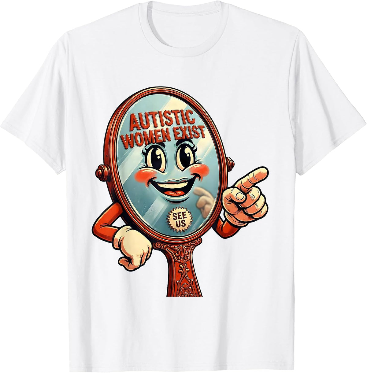 Men's Autistic Women Exist See Us Awareness Design T-Shirt - White