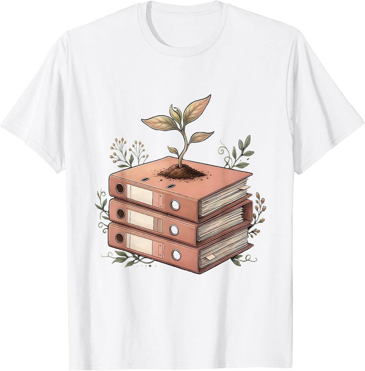 Men's Sped Teacher Growing Minds Plant Binder Graphic T-Shirt - White