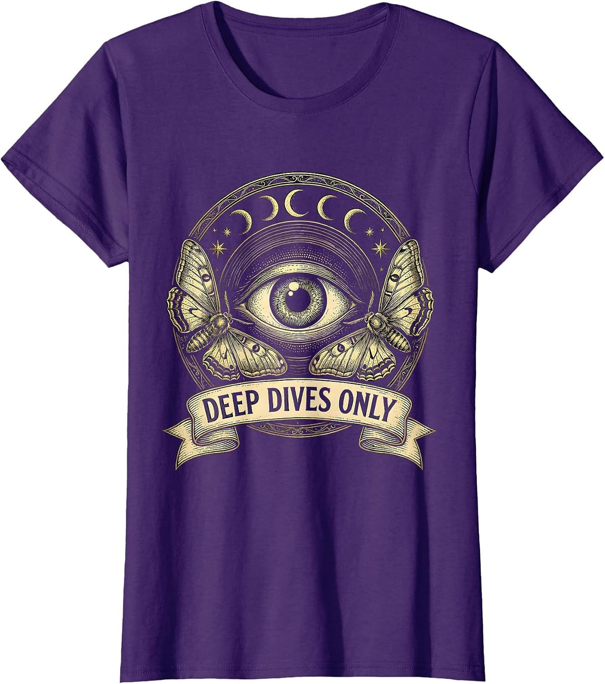 Women's Deep Dives Only Autism Awareness Design T-Shirt - Purple