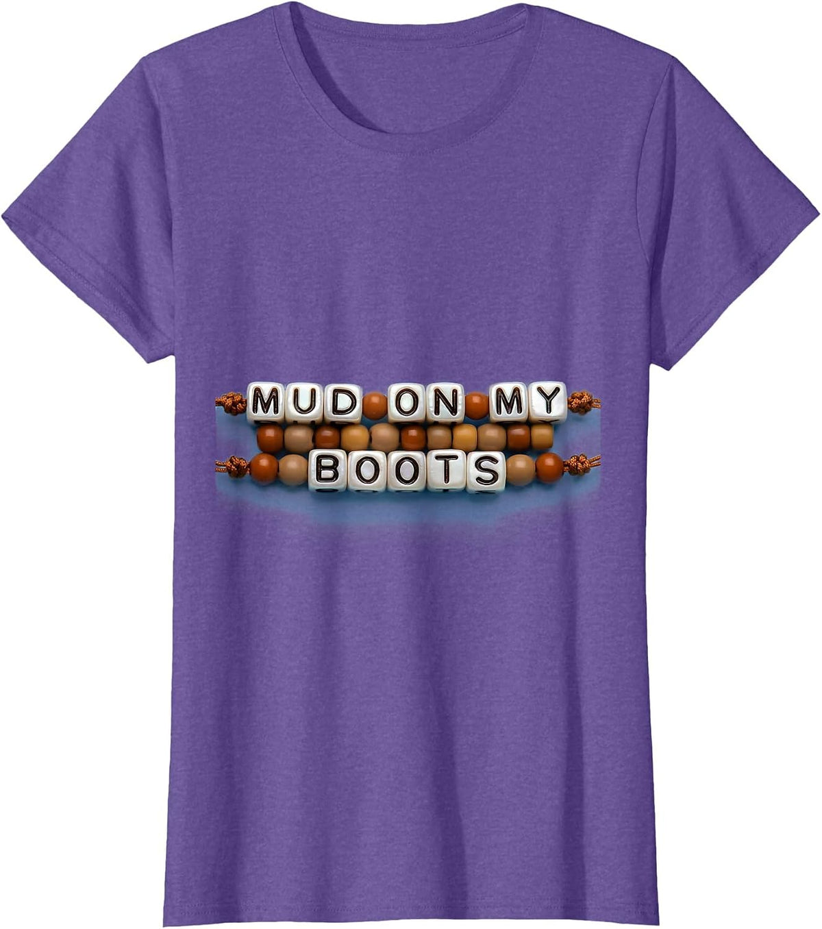 Mud On My Boots Country Life Graphic Design T-Shirt - Purple Heather