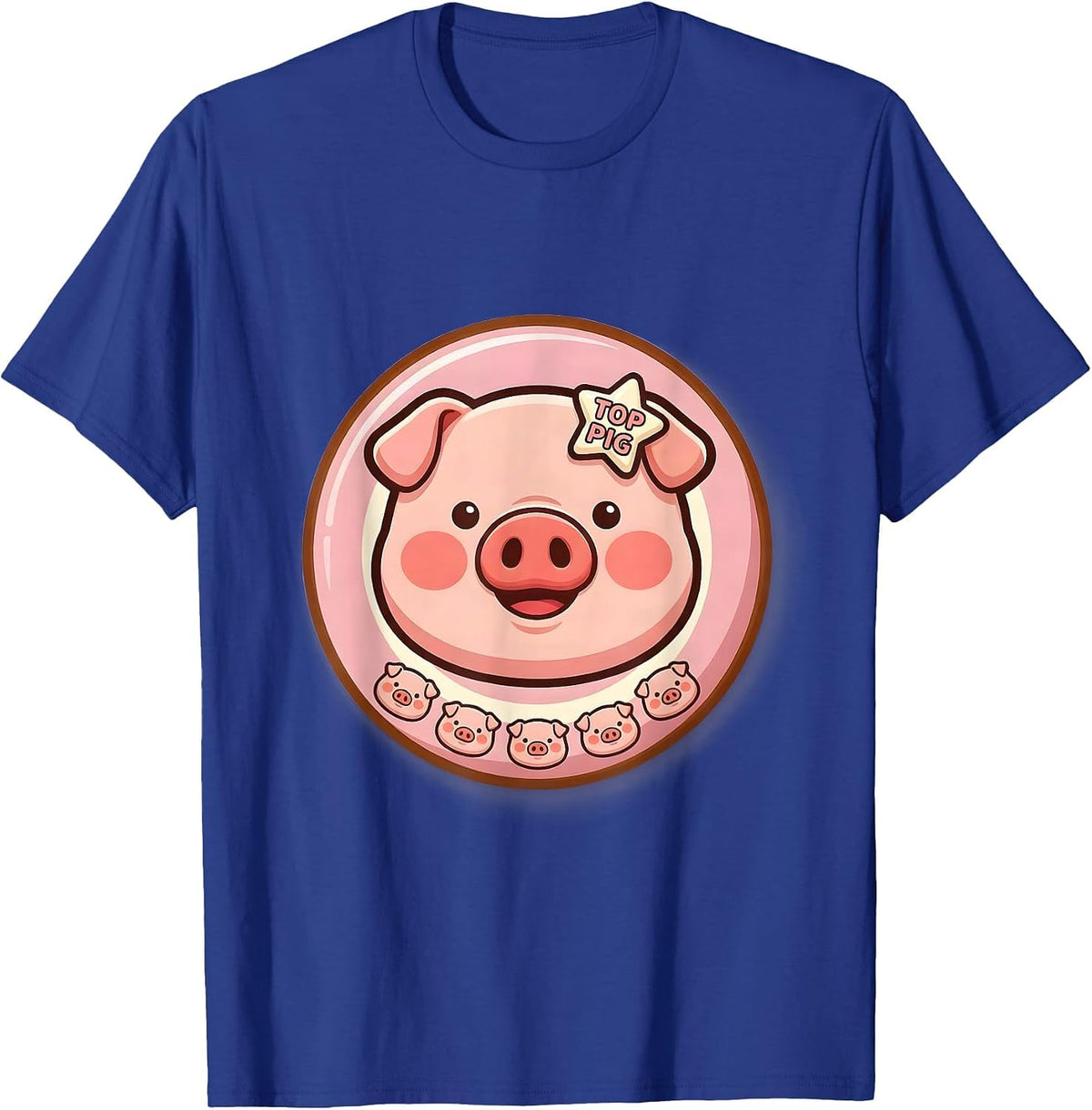 Top Pig Cute Kawaii Pig Lover Halloween Costume Humor T-Shirt - Royal Blue
