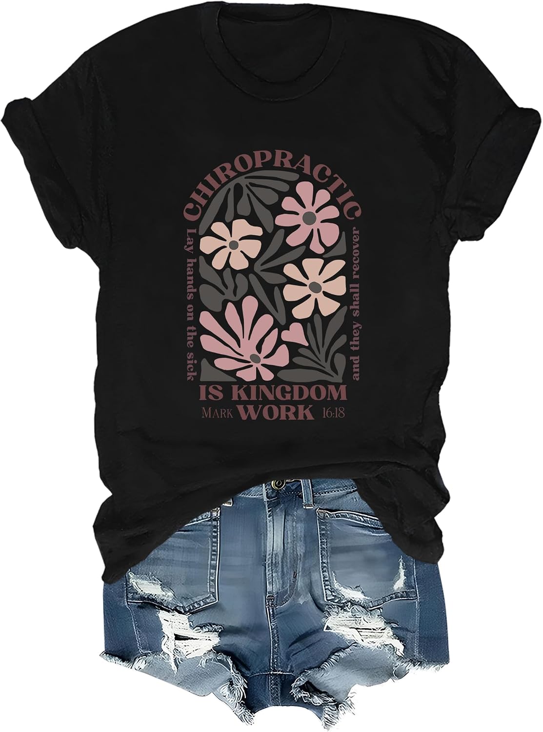 Chiropractic is Kingdom Work Inspirational Chiropractic T-Shirt Funny Inspirational Chiropractic T Shirt - Black