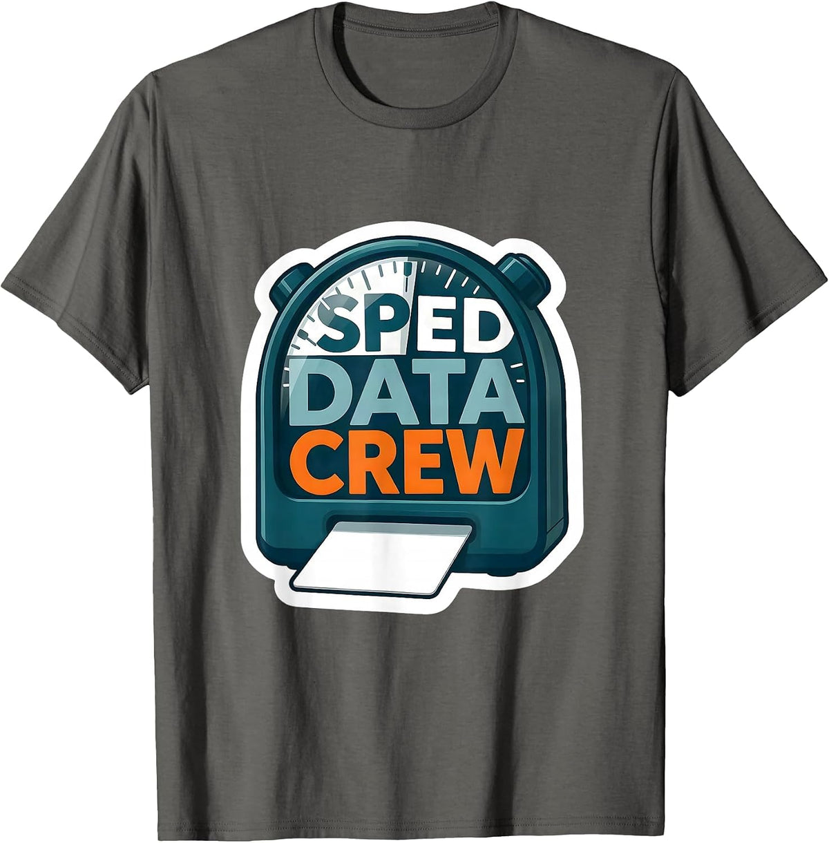 Men's SPED Data Crew Funny Special Education Teacher Crew Pride T-Shirt - Asphalt Grey