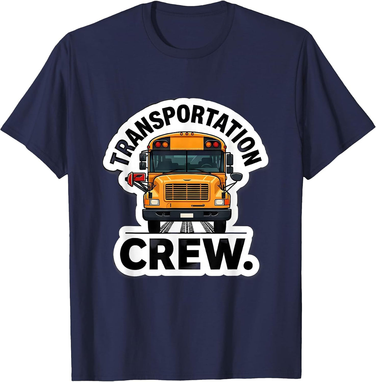 Men's Transportation Crew School Bus Driver Route Work T-Shirt - Navy Blue