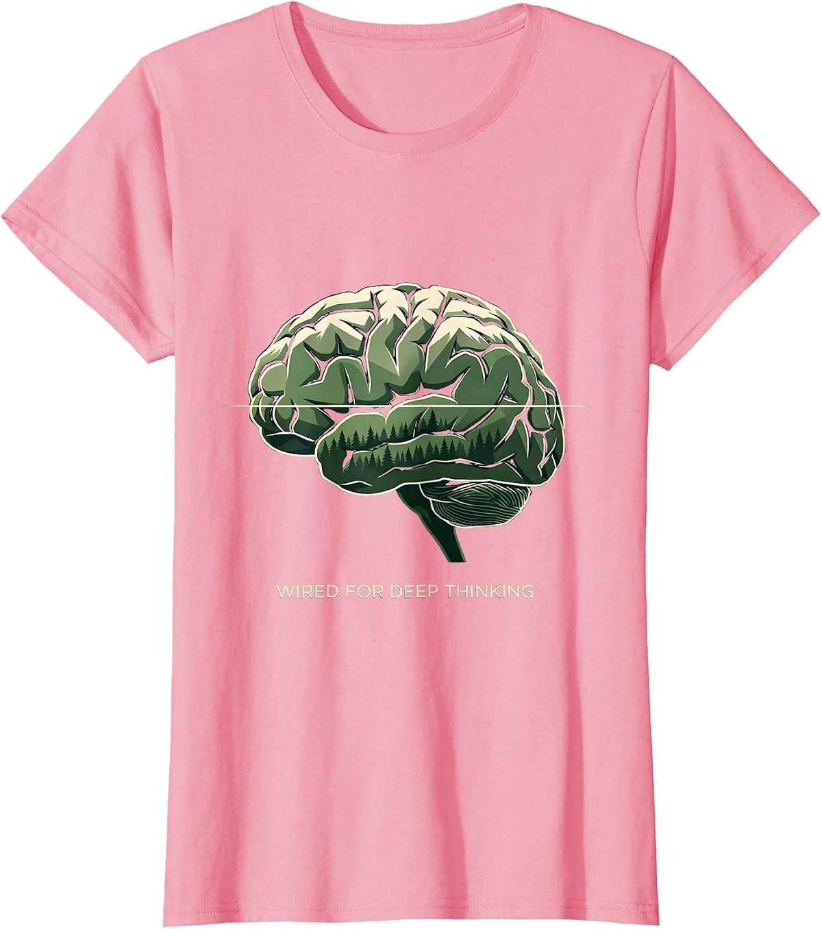 Women's Wired for Deep Thinking Autism Awareness Design T-Shirt - Pink