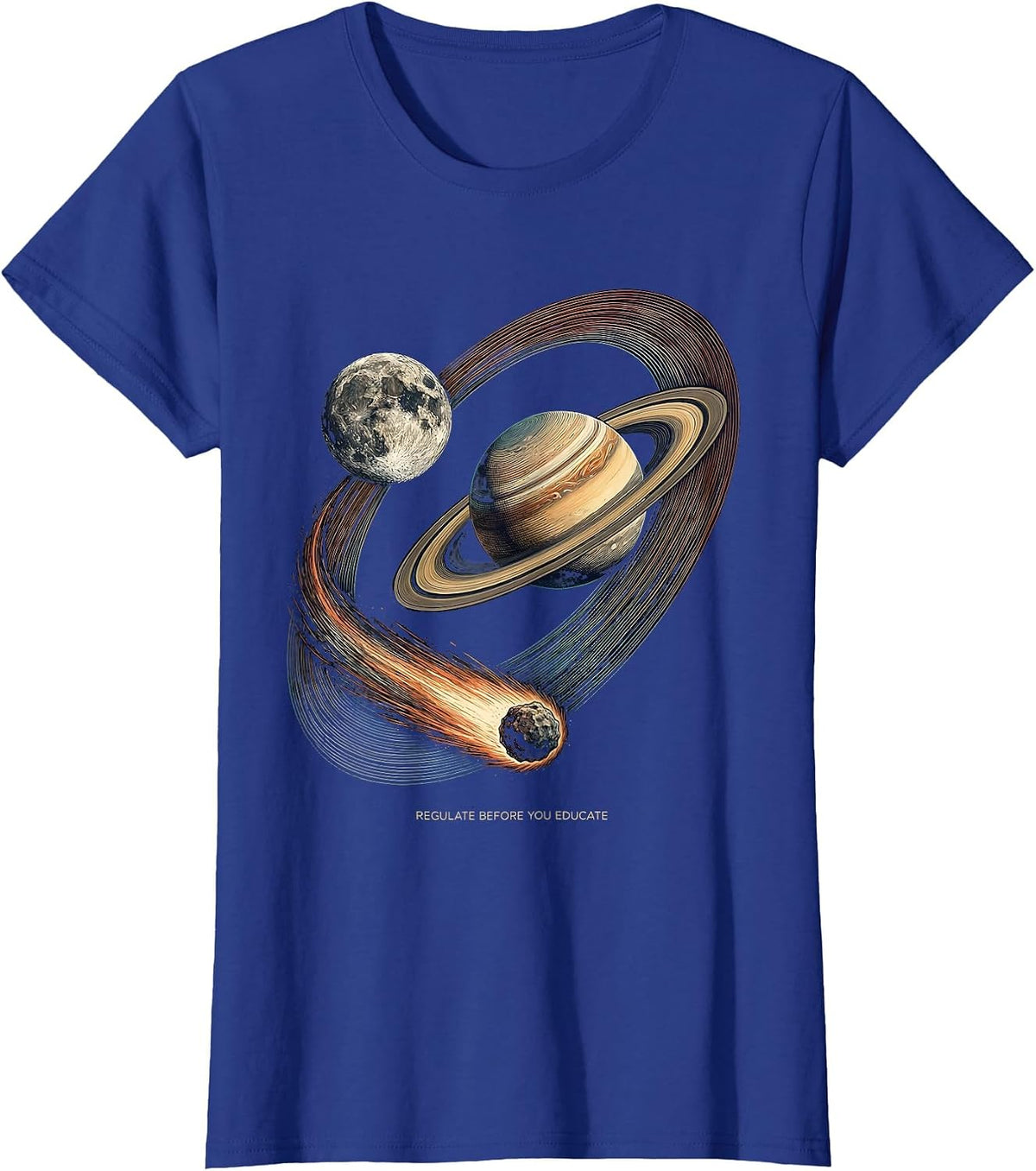 Women's Regulate Before You Educate Neurodiverse Universe Special T-Shirt - Royal Blue
